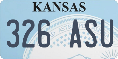 KS license plate 326ASU