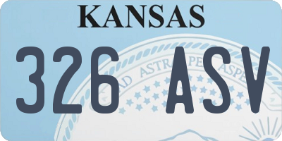 KS license plate 326ASV