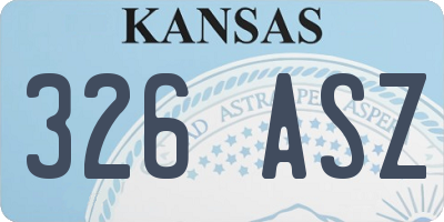 KS license plate 326ASZ