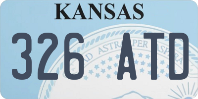 KS license plate 326ATD