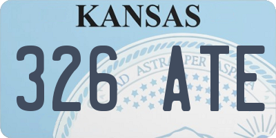 KS license plate 326ATE
