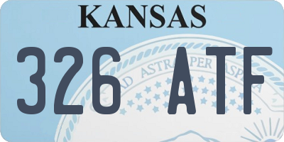KS license plate 326ATF