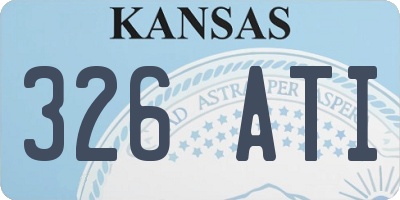 KS license plate 326ATI