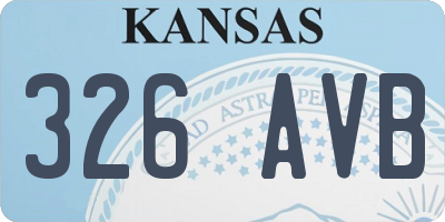 KS license plate 326AVB