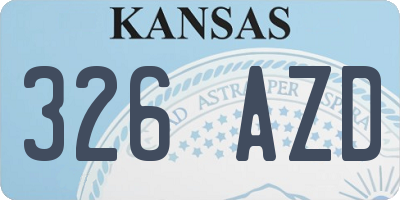 KS license plate 326AZD