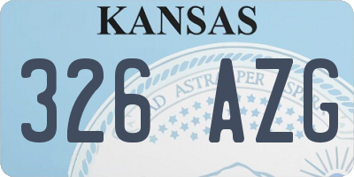 KS license plate 326AZG