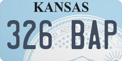 KS license plate 326BAP