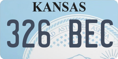 KS license plate 326BEC