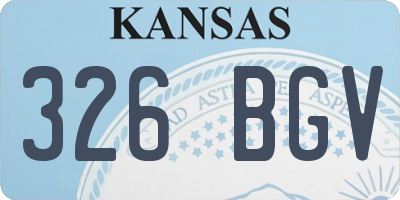 KS license plate 326BGV