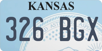 KS license plate 326BGX