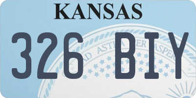 KS license plate 326BIY