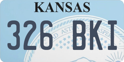 KS license plate 326BKI