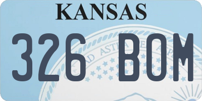 KS license plate 326BOM