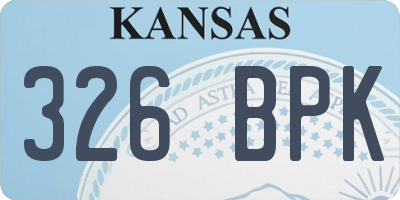 KS license plate 326BPK