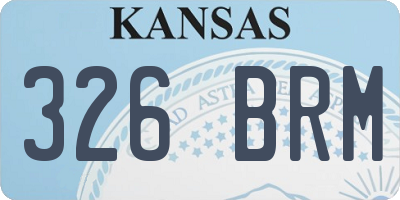 KS license plate 326BRM