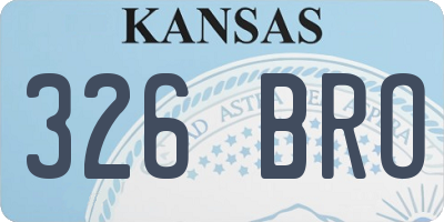 KS license plate 326BRO