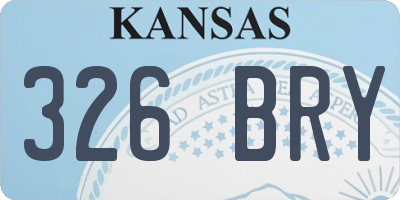 KS license plate 326BRY