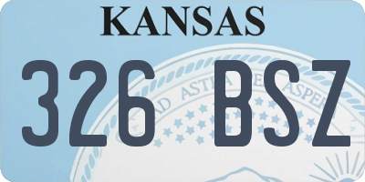 KS license plate 326BSZ