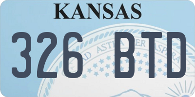 KS license plate 326BTD
