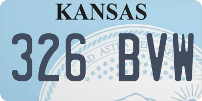 KS license plate 326BVW