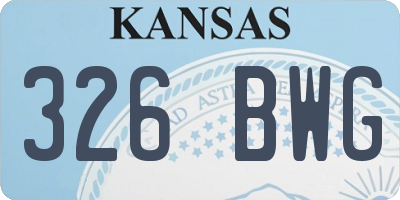 KS license plate 326BWG