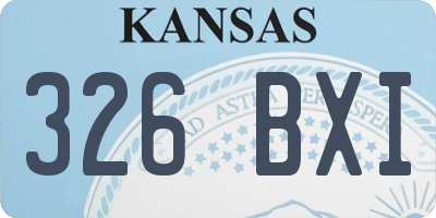KS license plate 326BXI