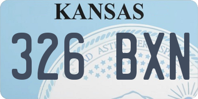 KS license plate 326BXN