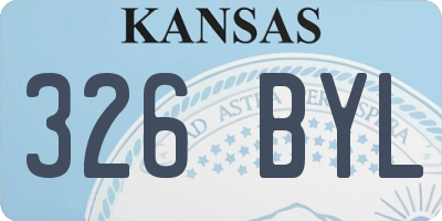 KS license plate 326BYL