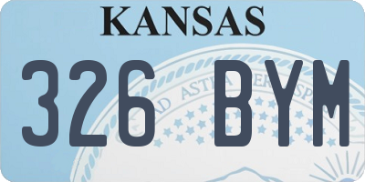 KS license plate 326BYM