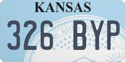 KS license plate 326BYP