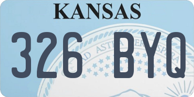 KS license plate 326BYQ