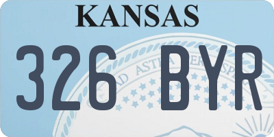 KS license plate 326BYR