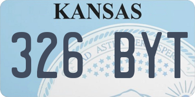KS license plate 326BYT