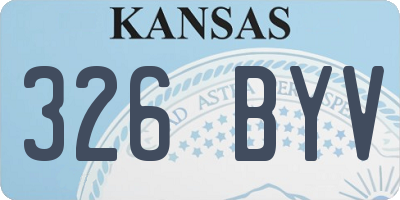 KS license plate 326BYV