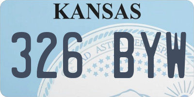 KS license plate 326BYW