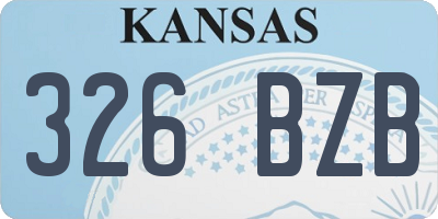 KS license plate 326BZB