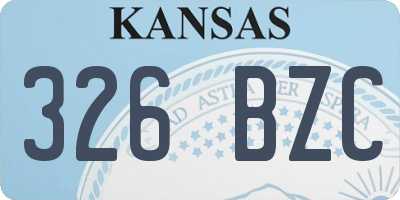 KS license plate 326BZC
