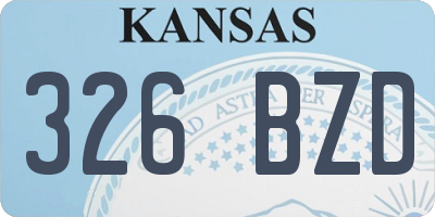 KS license plate 326BZD