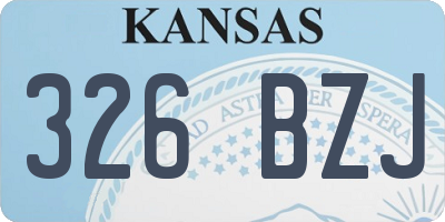 KS license plate 326BZJ