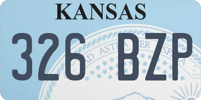 KS license plate 326BZP
