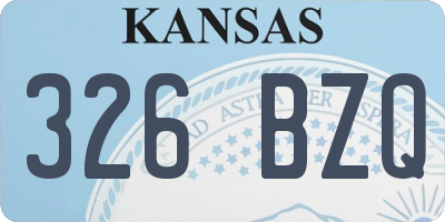KS license plate 326BZQ