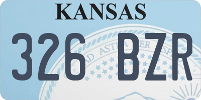 KS license plate 326BZR