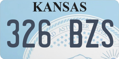 KS license plate 326BZS