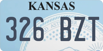 KS license plate 326BZT