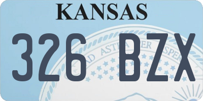 KS license plate 326BZX