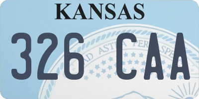 KS license plate 326CAA
