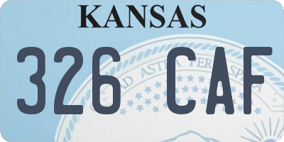 KS license plate 326CAF
