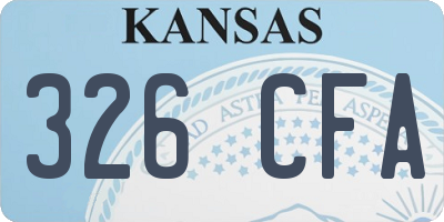 KS license plate 326CFA