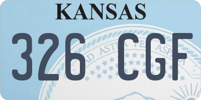 KS license plate 326CGF
