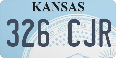 KS license plate 326CJR